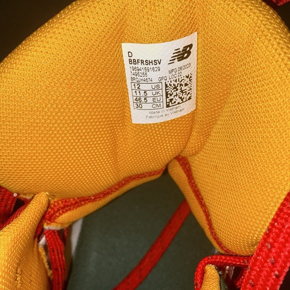 New Balance Shoes Men's Size 12 Basketball Fresh Foam Red Green Fit Weave - Picture 6 of 7